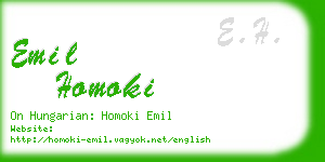 emil homoki business card